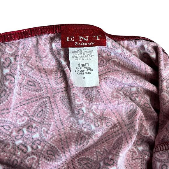90s Y2K ENT Entrancy Red Bandana Print Halter Top Women’s Med Made in USA - Picture 6 of 6